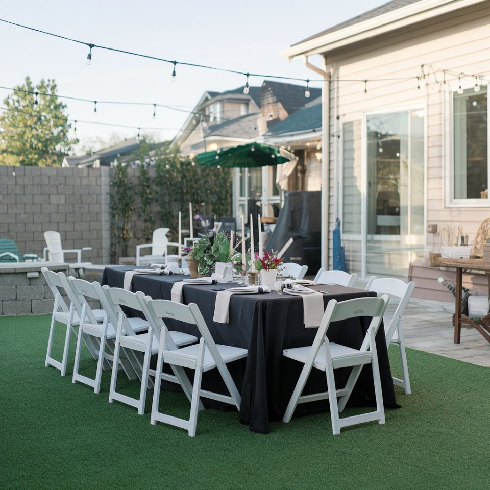 8 ft Rectangle Folding Table – Don't Do It Solo Events