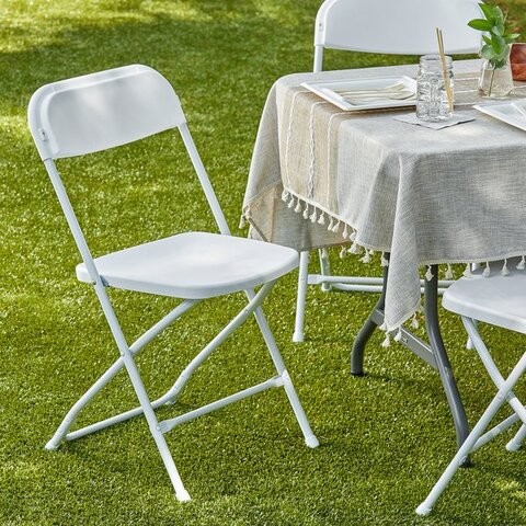 White Plastic Folding Chair