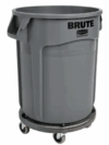32 Gallon Grey Trash Can on dolly
