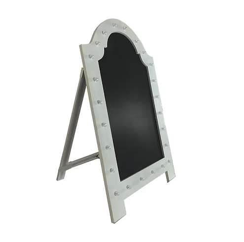 Marquee chalkboard stand with lights