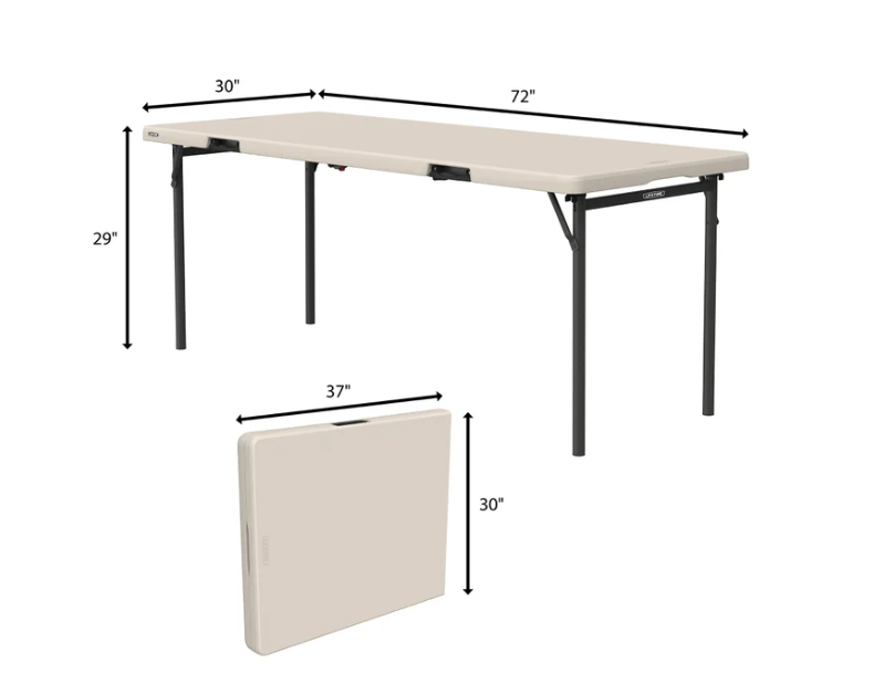 6' Fold-in-Half Table
