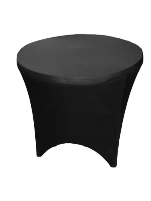 Black spandex table cover