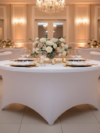 Black spandex table cover