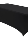Black spandex table cover for 6ft tables