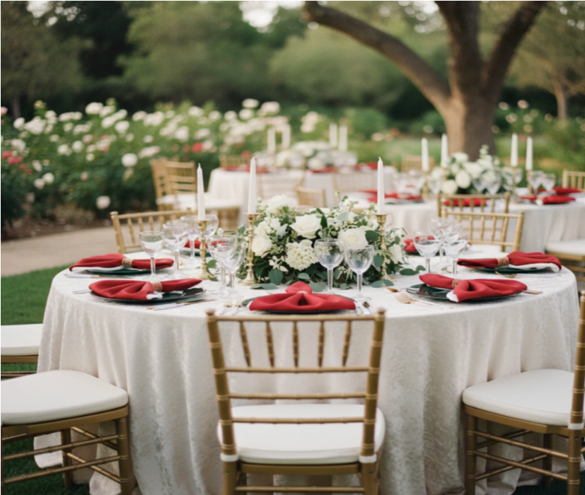 Premium Polyester Napkin 20"x20" - Apple Red